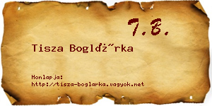 Tisza Boglárka névjegykártya